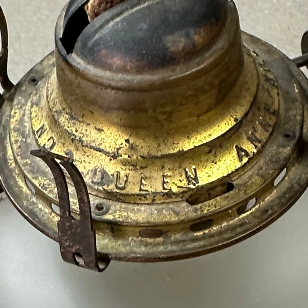 Vintage Glass Lantern with Gold Accents